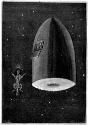 Ilustração da Terra à Lua por Jules Verne, 1865
