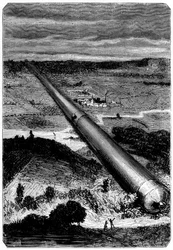 Ilustração da Terra à Lua por Jules Verne, 1865