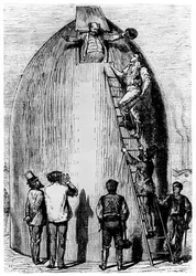 Ilustração da Terra à Lua por Jules Verne, 1865