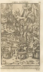 Ilustração dos livros De re metallica XII de Georgius Agricola, 1556