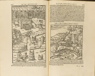 Ilustração dos livros De re metallica XII de Georgius Agricola, 1556