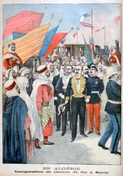 Inauguração da ferrovia, Saida, Argélia, 1900