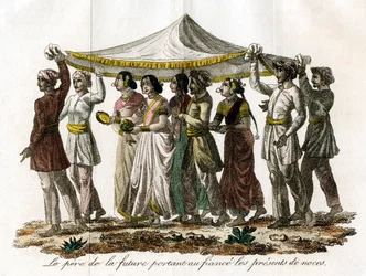 Procissão de casamento indiano, século c19
