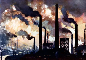 Poluição industrial, Sheffield, Yorkshire, c1925