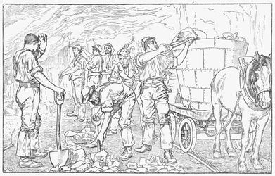 Dentro de uma mina de sal de Cheshire, 1889