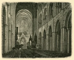Interior da Catedral de Chichester, olhando para o leste, 1898.