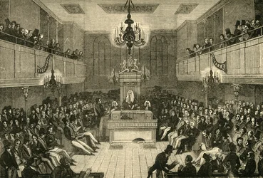 Interior da Câmara dos Comuns, 1834, 1881.
