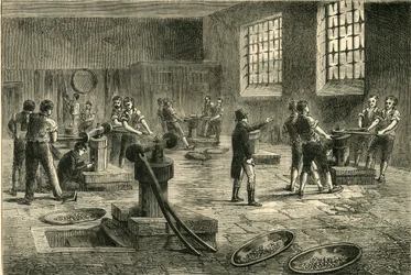 Interior da Casa da Moeda, c1872.