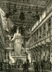 Interior do Parthenon, restaurado, 1890.