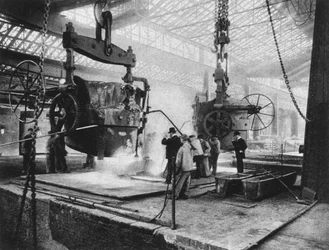 Vista interior, obras de Krupp, Essen, Ruhr, Alemanha, Primeira Guerra Mundial, 1917