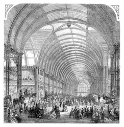 Vista interior da Exposição de Manchester, 1857, final do século XIX