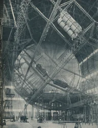 Complexidades da estrutura e do cilindro: R101 em construção, c1935
