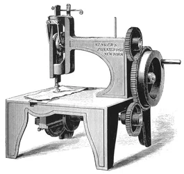 Isaac Merrit Singers primeira máquina de costura, patenteada em 1851 1880