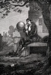 Isaac Newton, cientista e matemático inglês, século XVII c1880
