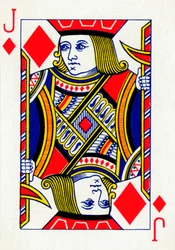 Valete de ouros, de um baralho de cartas de baralho Goodall & Son Ltd., c1940