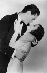 Janet Gaynor 1906-1984 e Charles Farrell 1901-1990, atores americanos, século XX