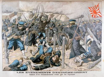 Ataque japonês a uma trincheira russa, Guerra Russo-Japonesa, 1904