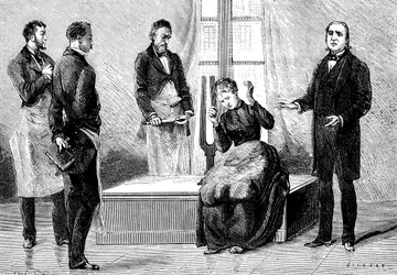 Jean Martin Charcot demonstrando hipnose, 1879