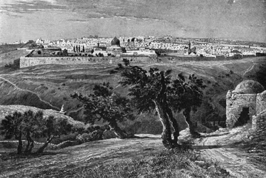 Jerusalém, do Monte das Oliveiras, 1902