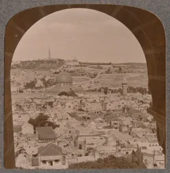 Jerusalém do campanário da Igreja Protestante, c1900
