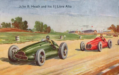 John B. Heath e sua 1 12 litros Alta, c1953