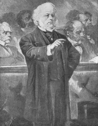 John Bright falando na Câmara dos Comuns, c1880s, 1901.
