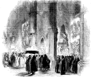Funeral à luz de tochas de Joseph Addisons na Abadia de Westminster, 1719 c1850