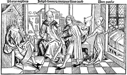 Joseph interpretando o sonho do faraó, 1493