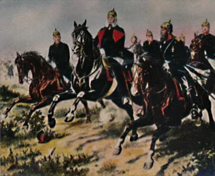 Kaiser Wilhelm I 1797-1888 e trela paladinos. - Pintura de Camphausen, 1934.