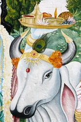 Kamdhenu vaca sagrada, Kathmandu, Nepal