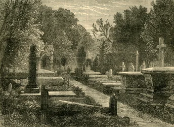 Cemitério verde de Kensal, c1876.