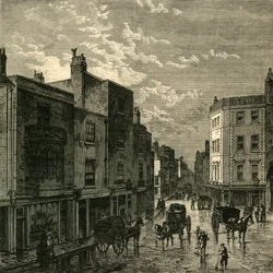 Rua principal de Kensington, em 1860, c1876.