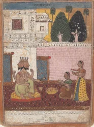 Khambavati Ragini ... de uma guirlanda dispersa de modos musicais da série Ragamala, 1700-1725.