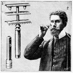 Aparelho de barbear King Gillettes com lâmina substituível, 1905