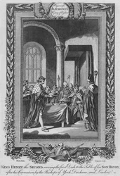 Rei Henrique, o Segundo, servindo o primeiro prato à mesa de seu filho, c1787