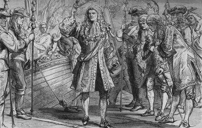 Rei James II. Aterragem em Kinsale, 12 de março de 1689, c1880