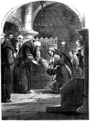 Rei James II da Inglaterra 1633-1701 na Abadia de La Trappe, Orne, França, século XVII, século XIX