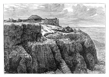 Casa do rei Theodores em Magdala, Etiópia, c1868 final do século XIX