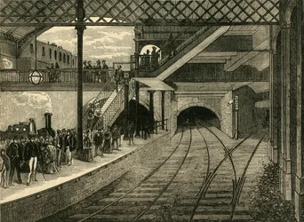 Estação de Metro Kings Cross em 1868, c1876.