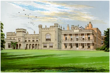 Knowsley Hall, Lancashire, casa do Conde de Derby, c1880