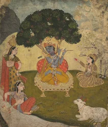 Krishna e Gopis, em meados do século XIX.