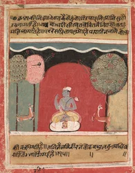 Insônia de Krishnas, Página de um Rasikapriya, 1634.