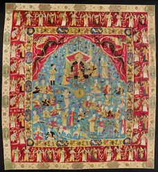 Estofado - assim chamado Tapeçaria persa (tapeçaria de parede com apliques Safavid)