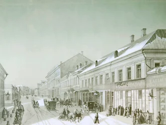 Kuznetsky Most, Moscou, Rússia, década de 1840.