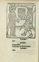 Material do Mestre Pathelin, c. 1490.
