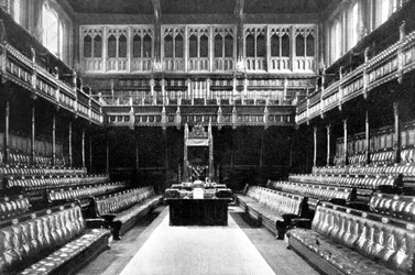 Grade de senhoras acima da Galeria dos Repórteres, Câmara dos Comuns, Westminster, Londres, c1905