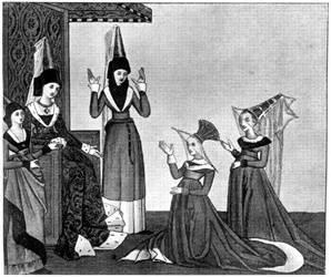 Cocares para senhoras, século XV, 1910