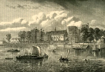 Palácio de Lambeth do rio, 1709, c1878.