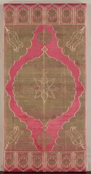 Capa de almofada de seda Lampas, início dos anos 1600.