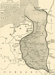 Terra tomada pela Alemanha da Rússia, Primeira Guerra Mundial, 1915, c1920.